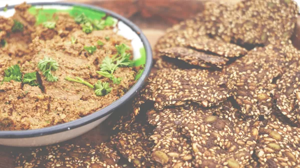 Acorn bread and hummus, Sweden