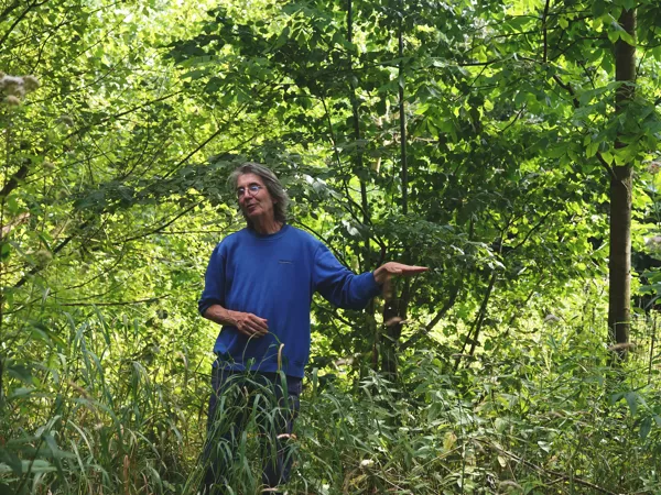 Wouter van Eck in his food forest